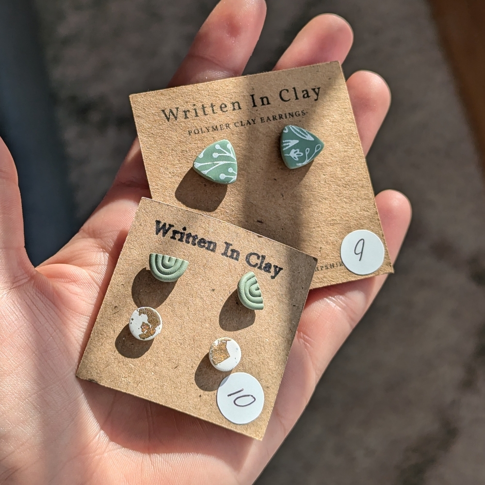 Handmade Polymer Clay Earrings - Set of 3